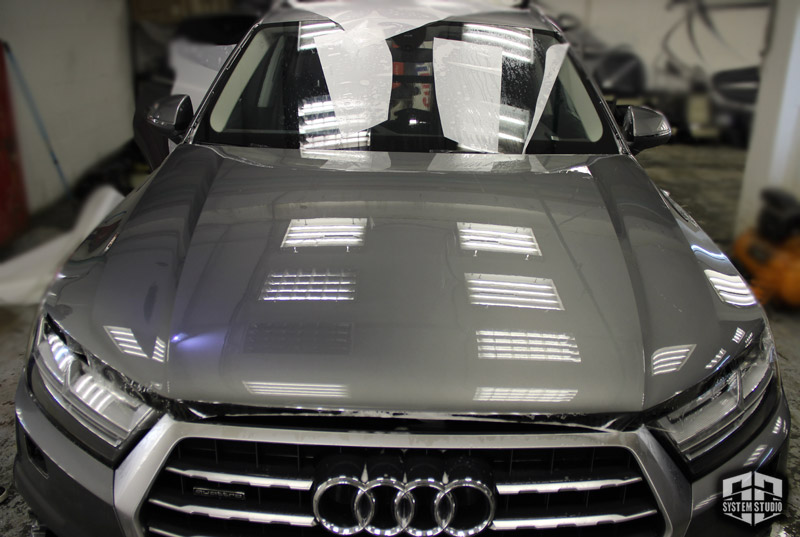 Антигравийная защита полиуретаном Suntek PPF audi q7