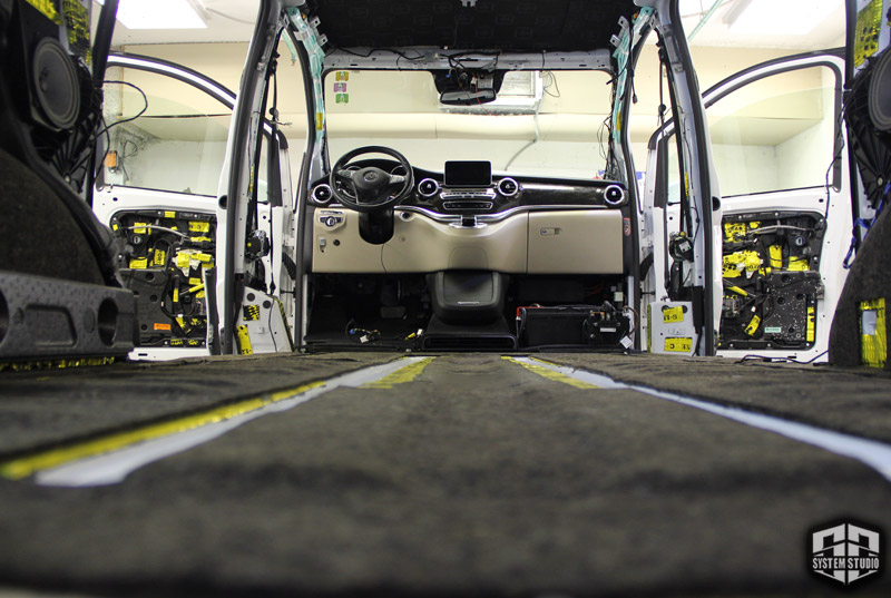 шумоизоляция пола mercedes v class