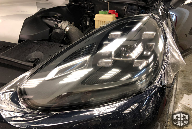 бронирование фар suntek ppf Porsche Cayenne